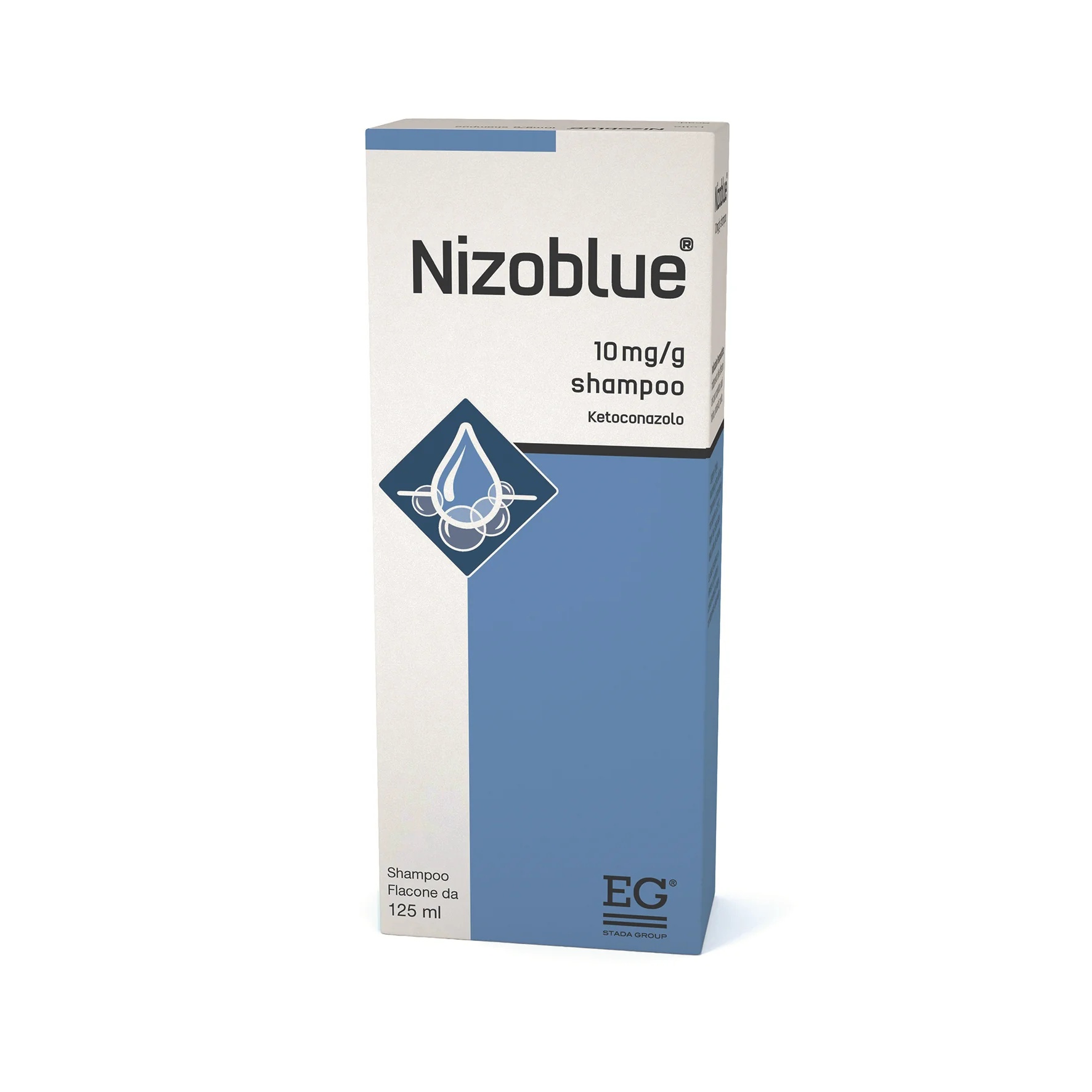 Shampooing EG Nizoblue 10 mg/g 125 ml contre les pellicules et les démangeaisons