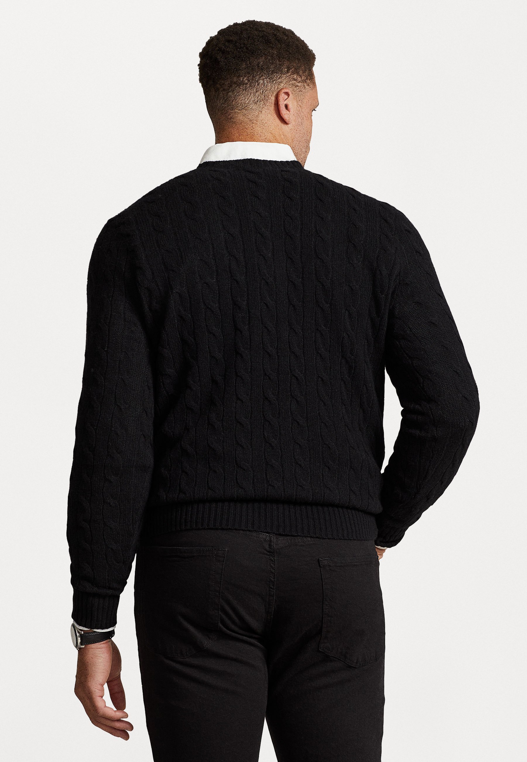 Maglione Polo Ralph Lauren Big & Tall in lana e cashmere a trecce - Maglione - nero