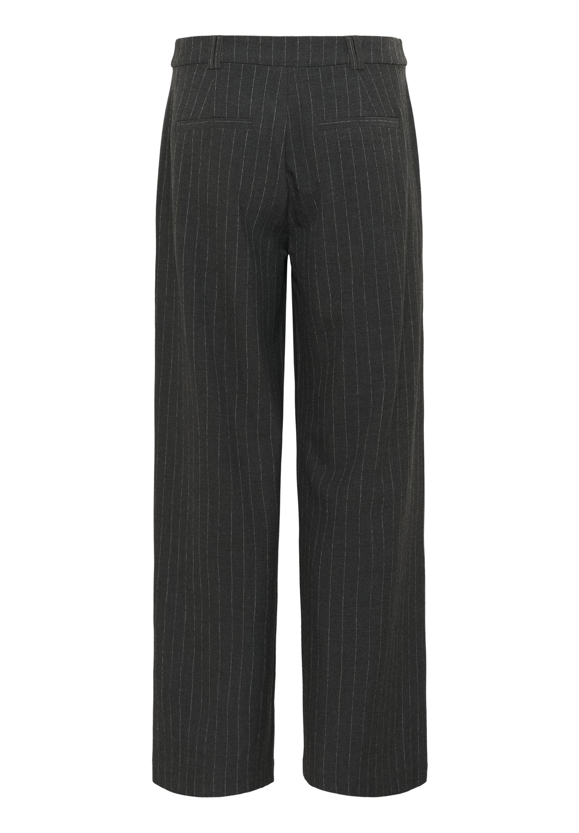 Crème TINGLE - Broek - donkergrijs met krijtstreep