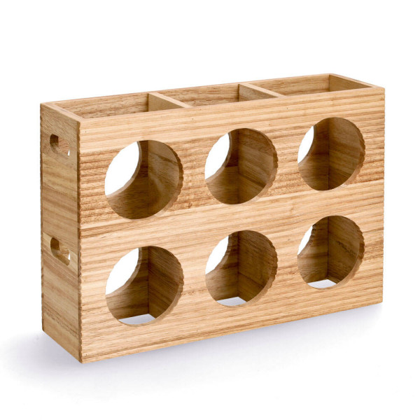 Stojak na 6 butelek, drewno, 38 x 11,6 x 27 cm
