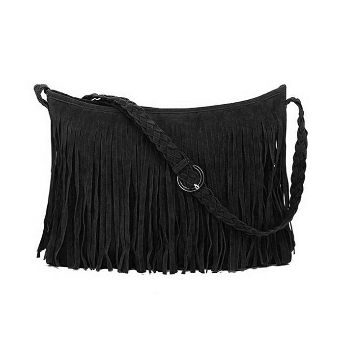 Sac bandoulière à franges en daim tressé pour femme, modèle B5, très tendance