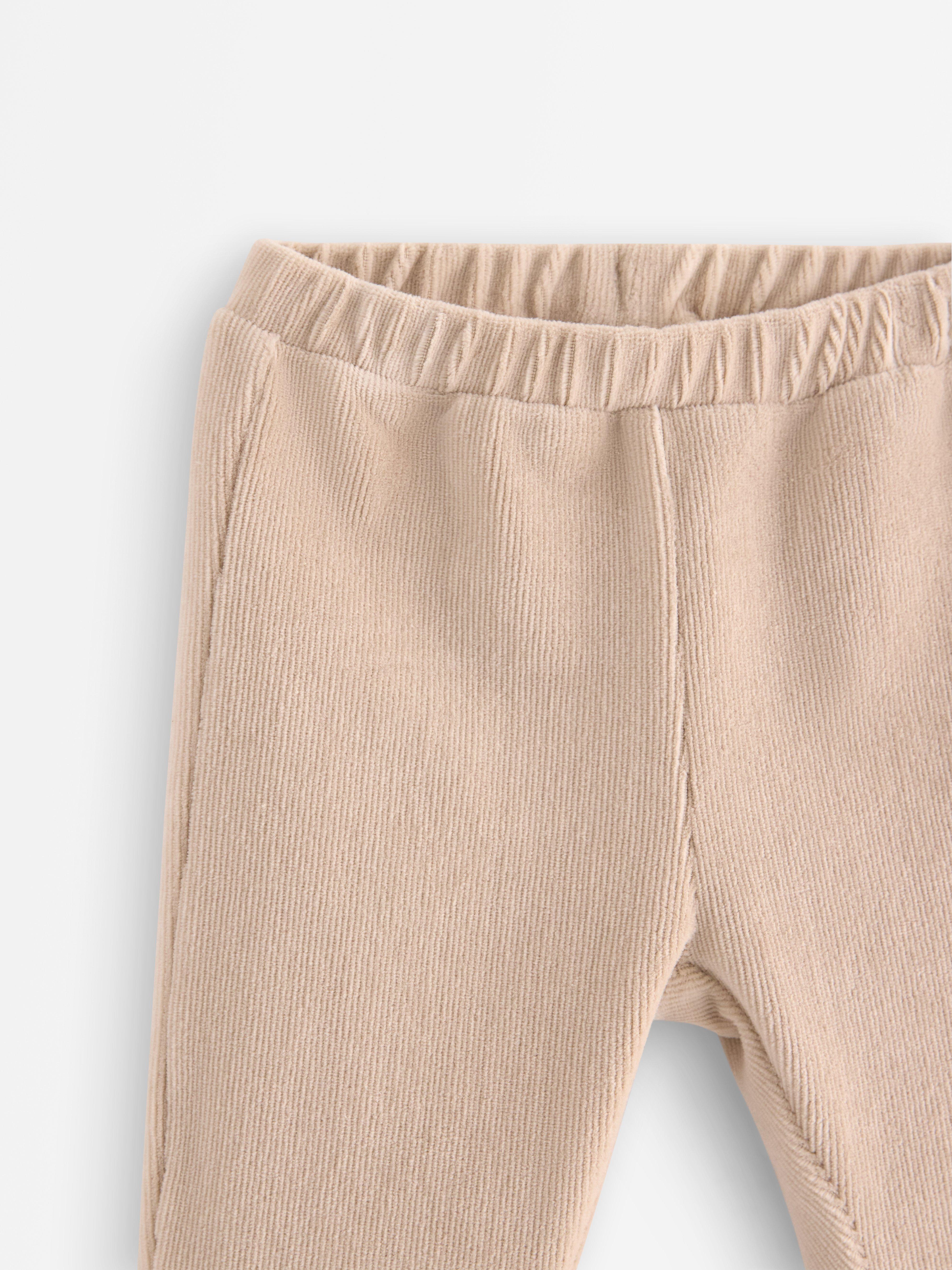 Pantalon de survêtement en velours côtelé beige