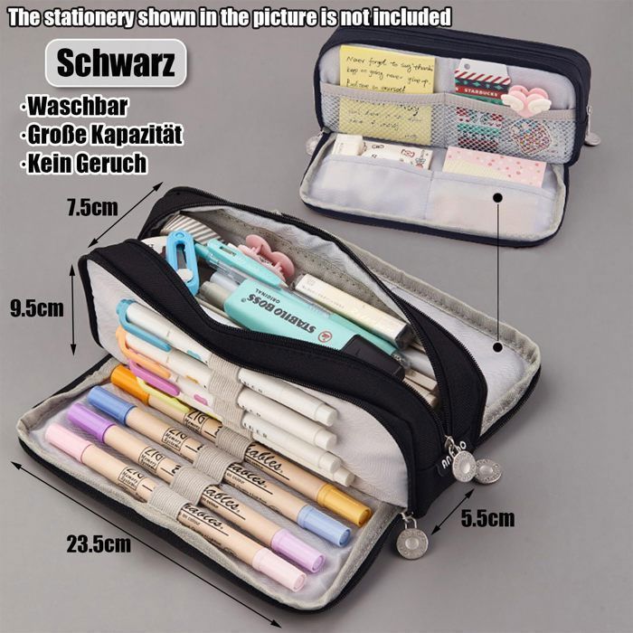 Estuche para lápices, estuche escolar, estuche grande para lápices, bolsa para lápices para la universidad, la oficina, estudiantes y niñas.