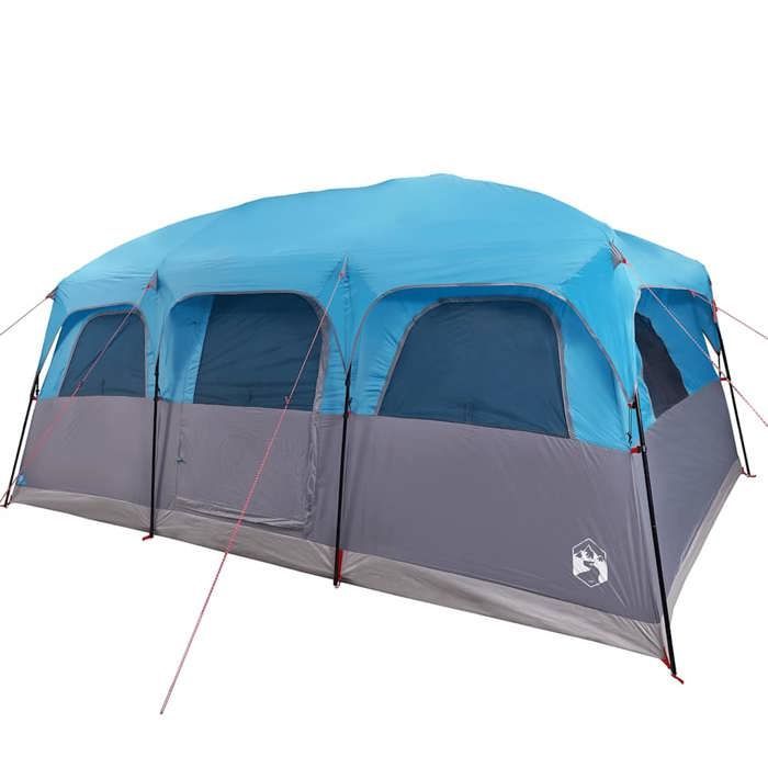 Tienda de campaña familiar vidaXL para 10 personas, color azul, impermeable, para acampar, jardín o jardín (modelo 94540).