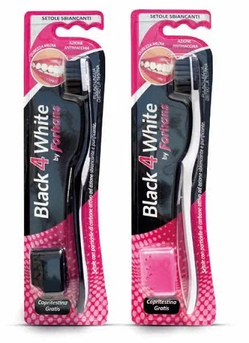 FORHANS Forhans Black 4 White Aktivkohle-Zahnbürste