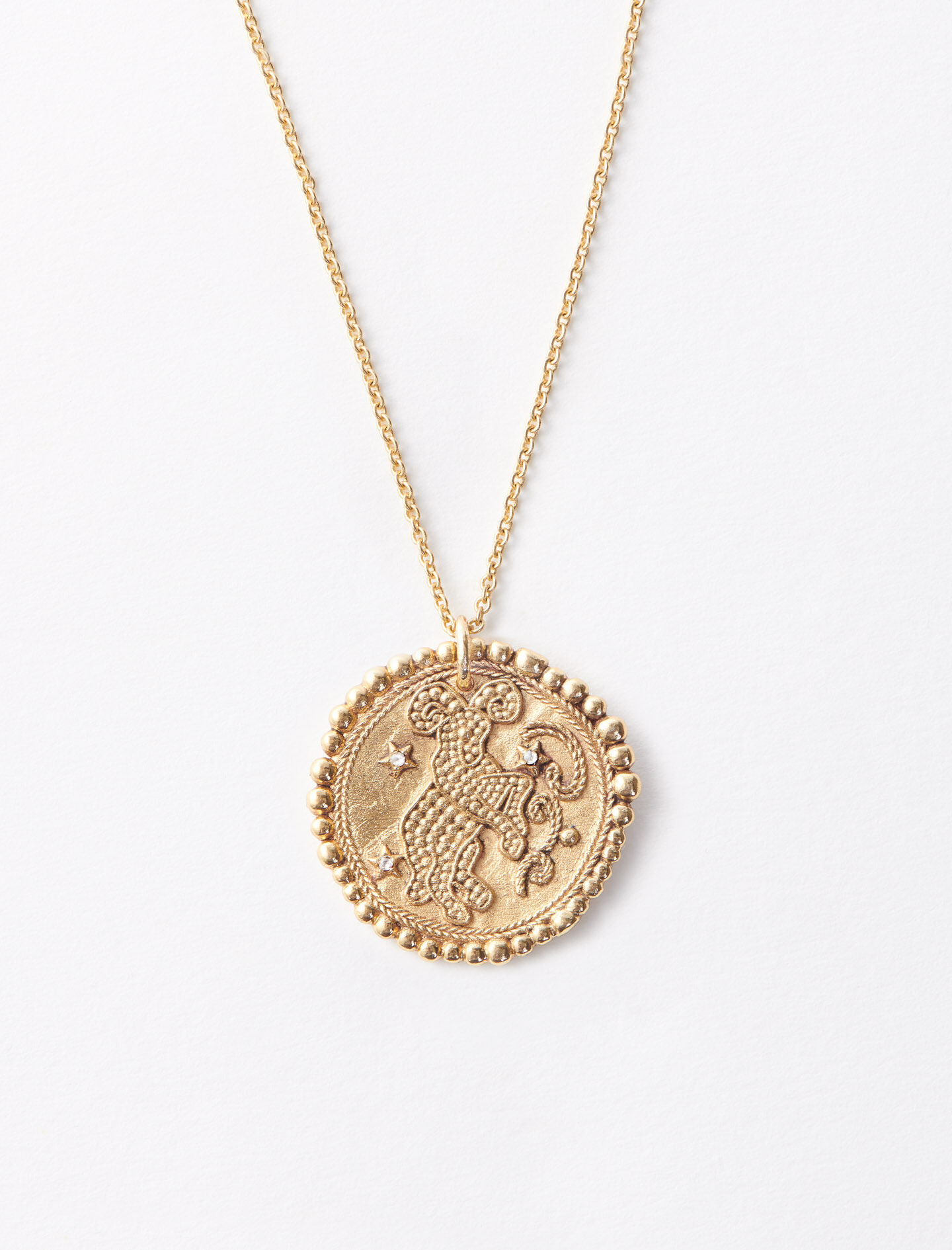 Colier cu semnul zodiacal Berbec - Alamă învechită