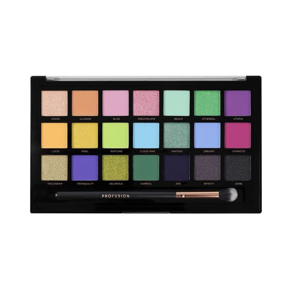 Paleta a štětec Profusion Cosmetics Dreamscape s 21 odstíny