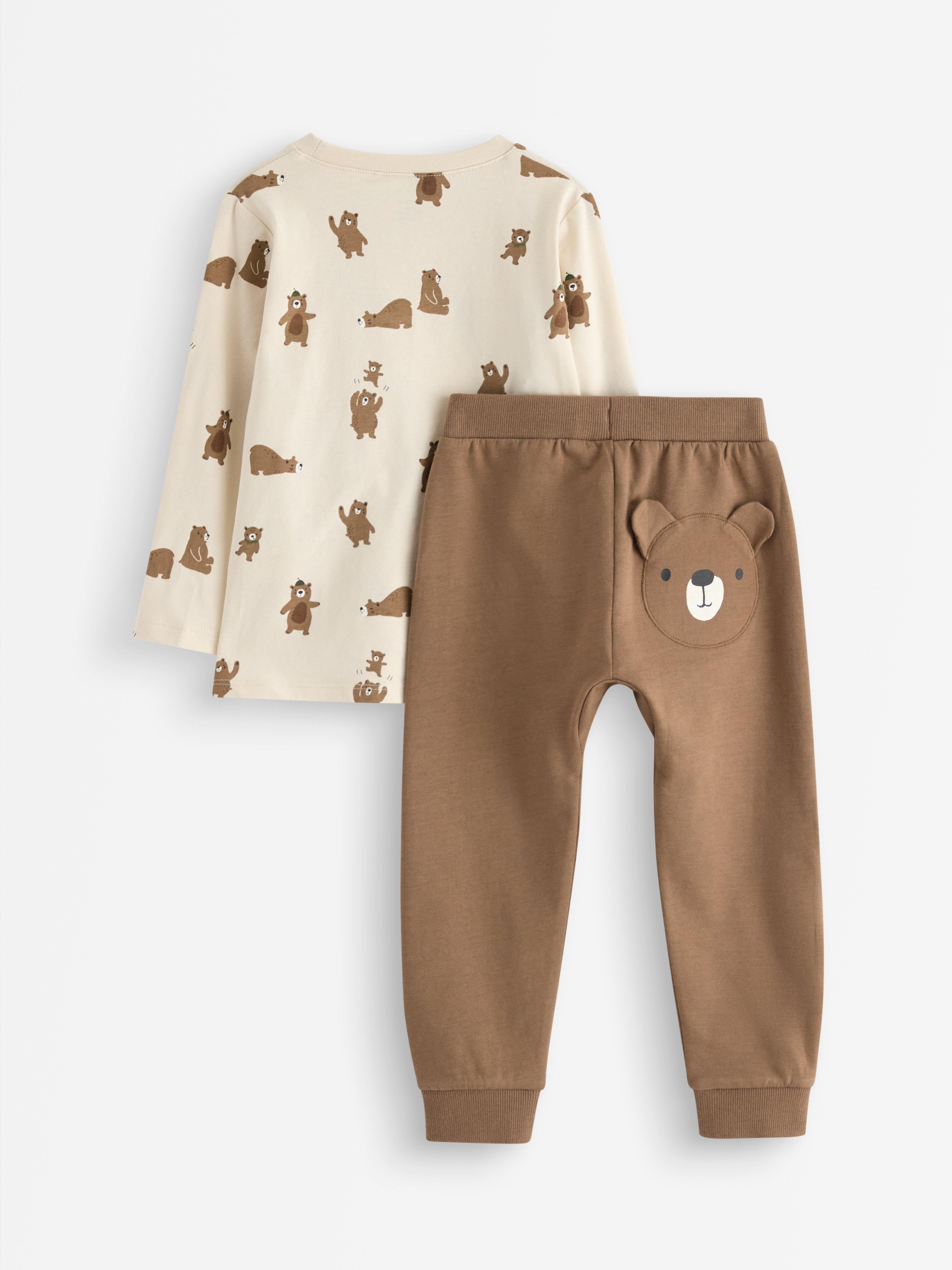 Set - top cu mânecă lungă și pantaloni bej deschis