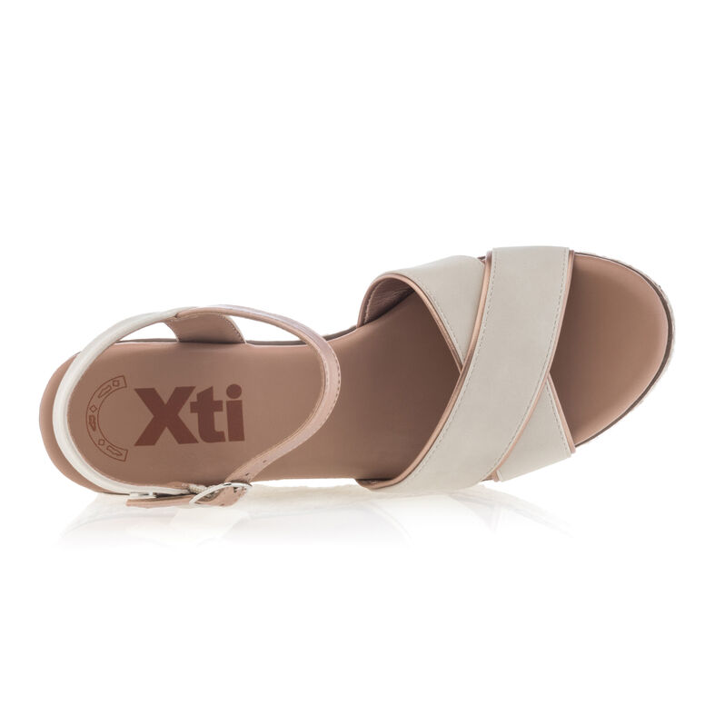 Beige Espadrilles für Damen mit Seilsohlen