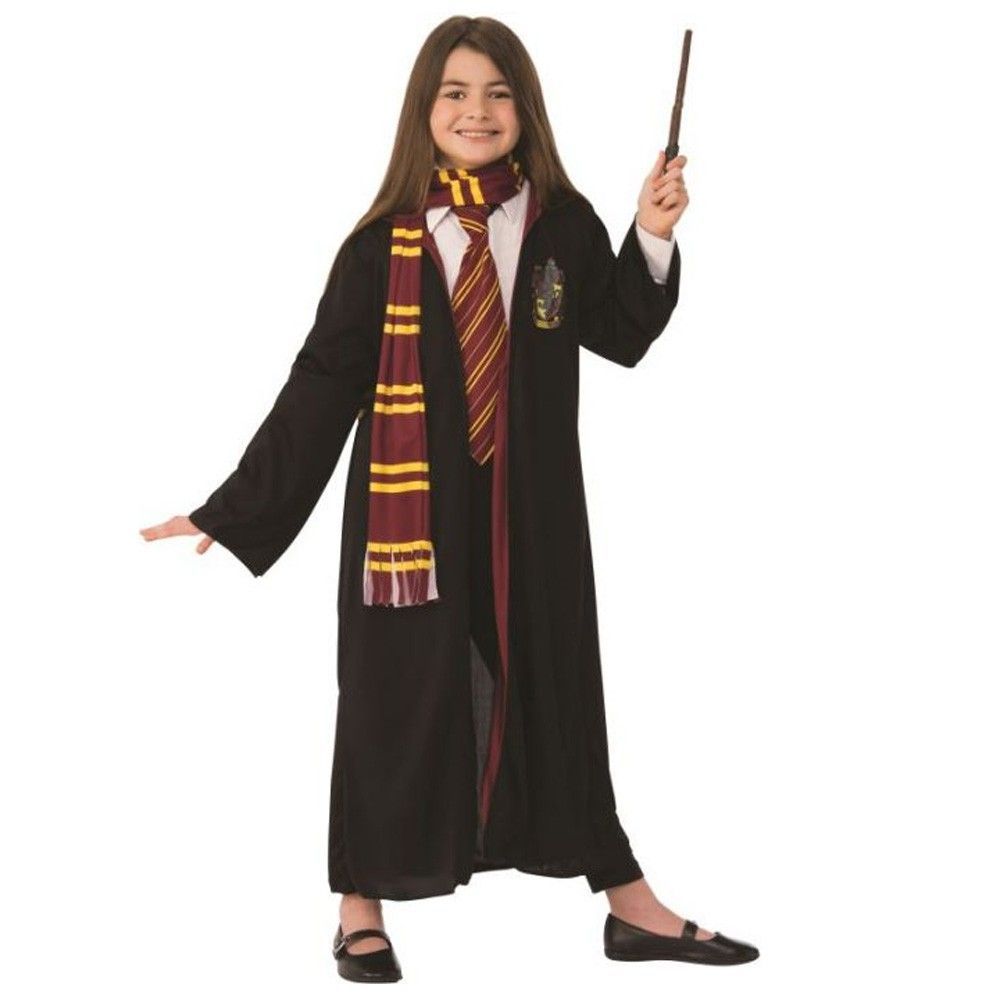 Fantasia de Harry Potter - Vestimenta, cachecol, gravata e varinha da Grifinória - Infantil - Rubies