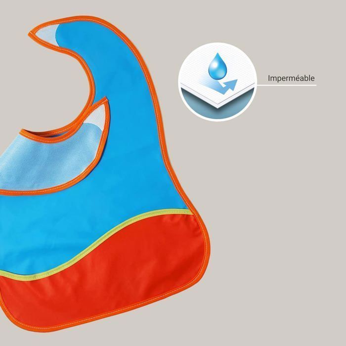 TI-TIN | Confezione da 3 bavaglini impermeabili per neonati, 100% poliuretano | Chiusura con nastro adesivo, adatti a bambini di età superiore a 1 anno