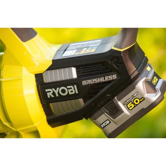 Soplador/aspirador/triturador 2 en 1 - RYOBI - Sin escobillas - 201 km/h - 6 m³/min