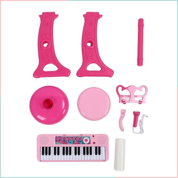 Tastiera giocattolo per bambini a 37 tasti, strumento musicale elettronico educativo con microfono.