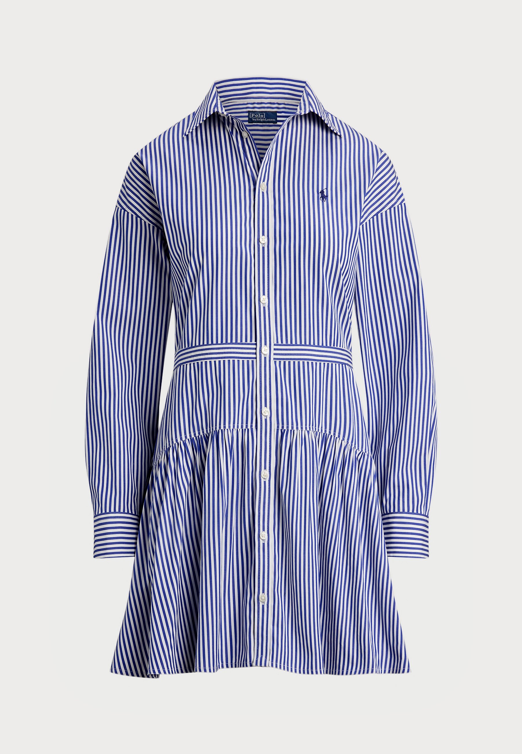 Polo Ralph Lauren dryžuota medvilninė marškinių suknelė - Marškinių suknelė - mėlyna/balta