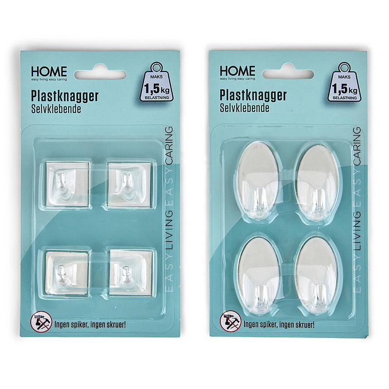 Hem Plastpinnar 4-pack genomskinliga