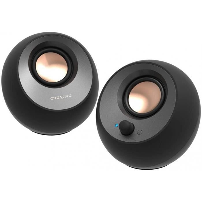 Enceintes - Creative - Pebble V3 - USB-C - Bluetooth 5.0 - Haut-parleurs large bande 2,25