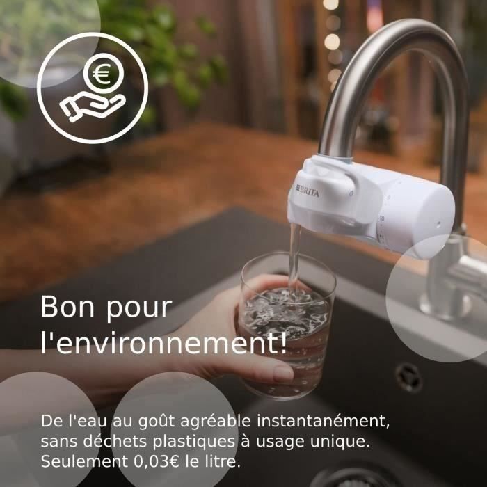 Système filtration à eau BRITA - ON TAP - Jusqu'à 4 mois d'eau filtrée - 3 modes d'utilisations - 5 adaptateurs inclus