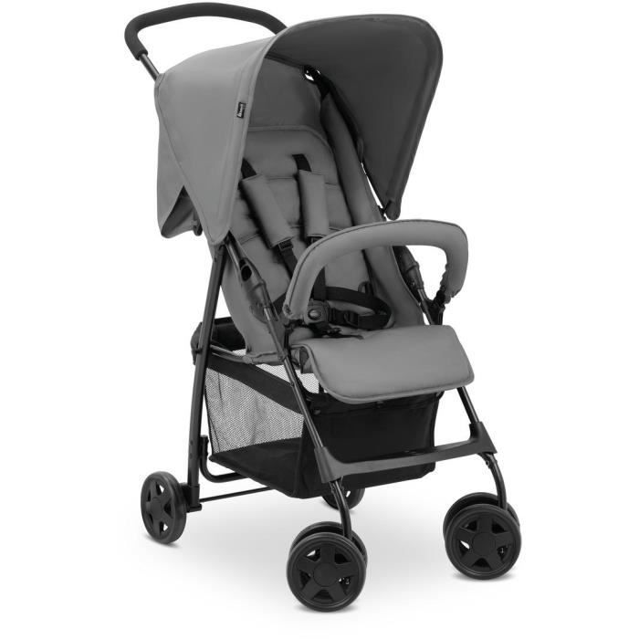 HAUCK - Kinderwagen - SPORT - Faltbar & verstellbar - Sonnendach - 4 Räder - Grau