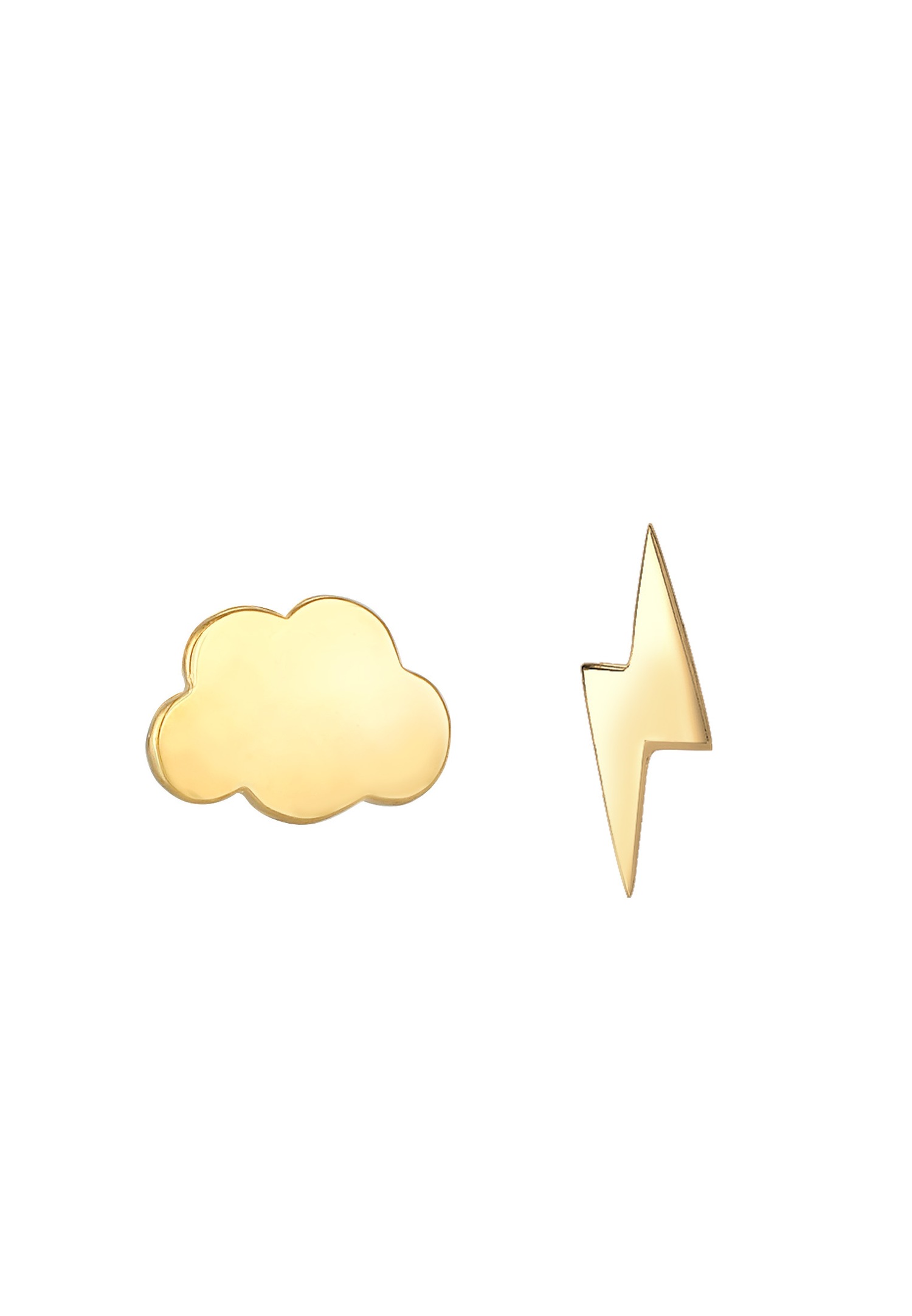 Elli Boucles d'oreilles pour femmes - Cloud Lightning Astro Look Trend Blogger en plaqué or argent 925 Sterling