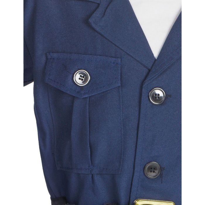 Deluxe police officer costume for boys - 167740 - Black and multicoloured - Cap, jacket, trousers, belt