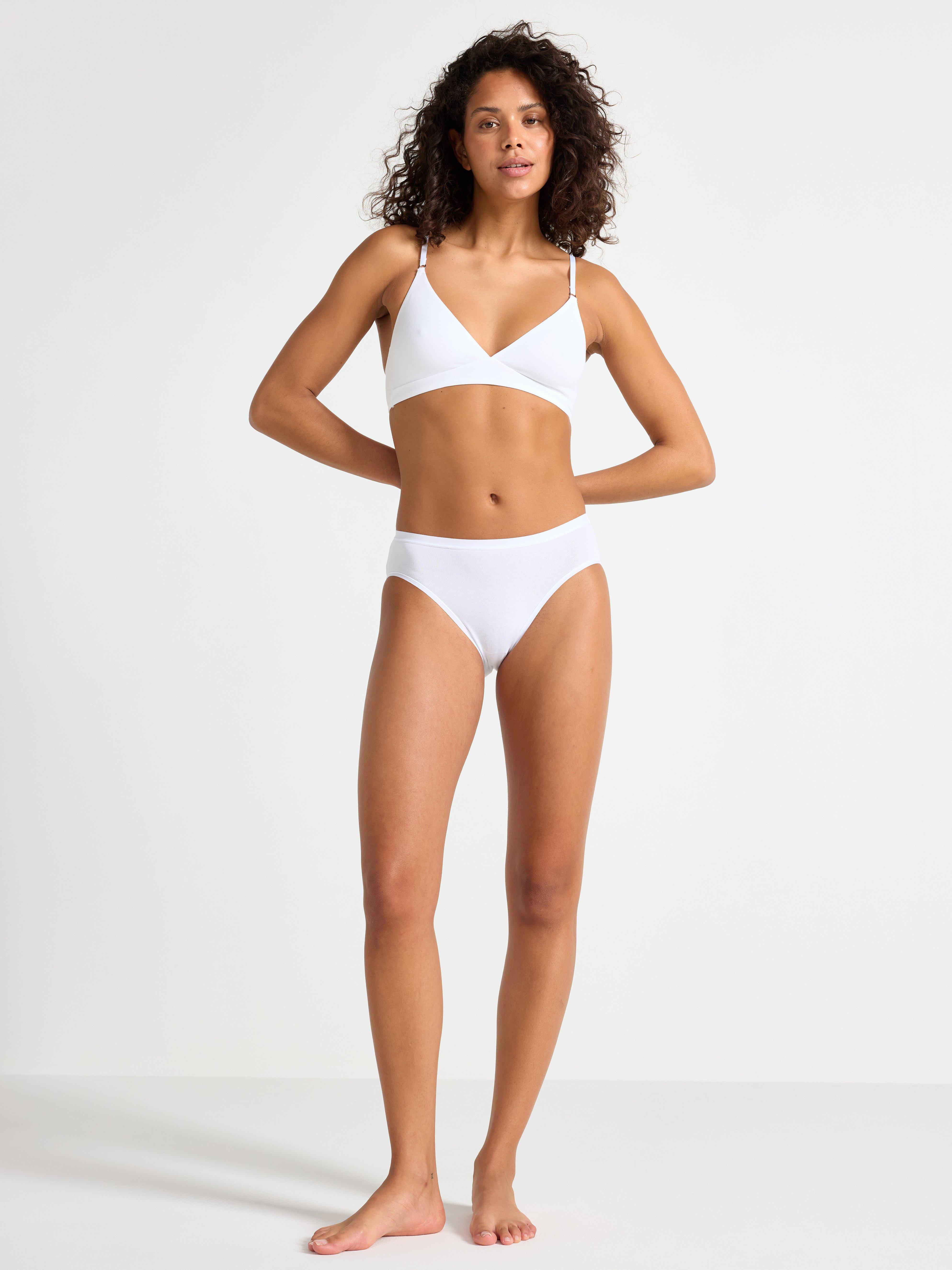 Bikinové kalhotky s regular waist bílým pasem