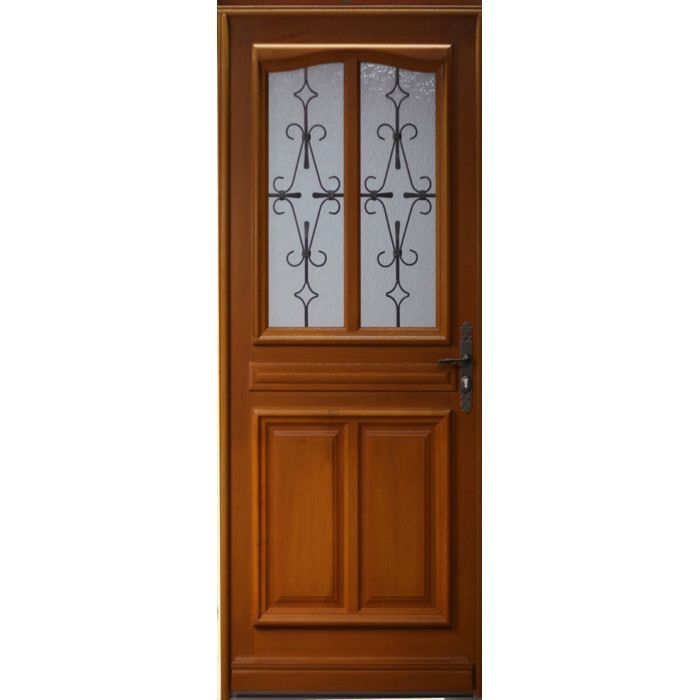 Porta frontal de madeira envidraçada Perret, A.215 x L.90 cm, lado esquerdo da porta.
