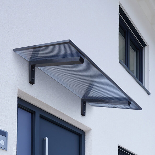 Lean-to canopy PT/SE, anthracite, 16 mm, striped