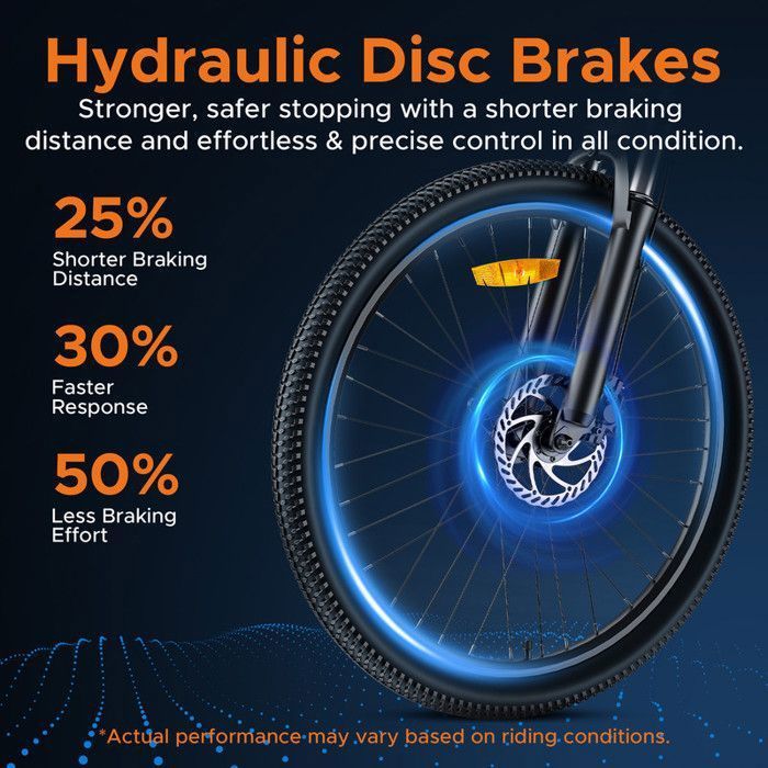 Electric Bike - HILLMILES - MileTrail 1 - Removable 36V 13Ah Battery - 100km Range - Hydraulic Brakes