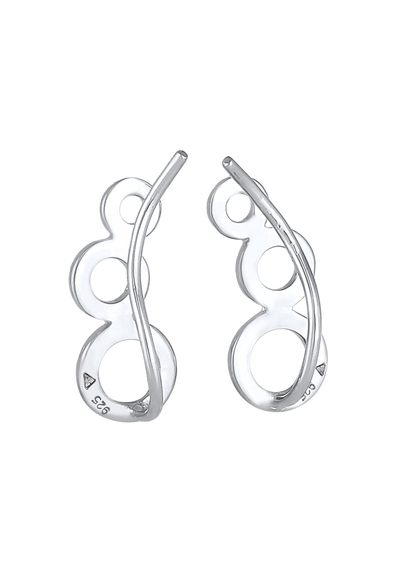 Elli Oreille d'une dame qui grimpe sur le cercle rond Tendance Geo Look en argent sterling 925