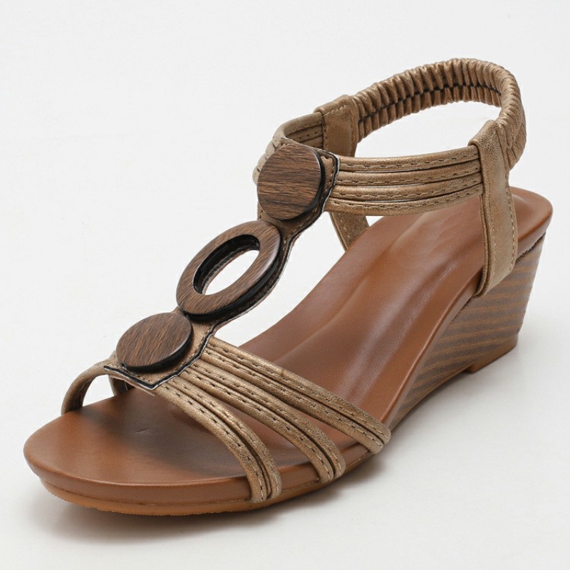 Sandales compensées vintage bohèmes style gladiateur, chaussures décontractées d'été 2021 pour femmes, pointures larges.