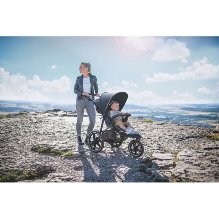 HAUCK - Poussette tout terrain - RUNNER 2 - 3 roues - Pliage à 1 main - Noir