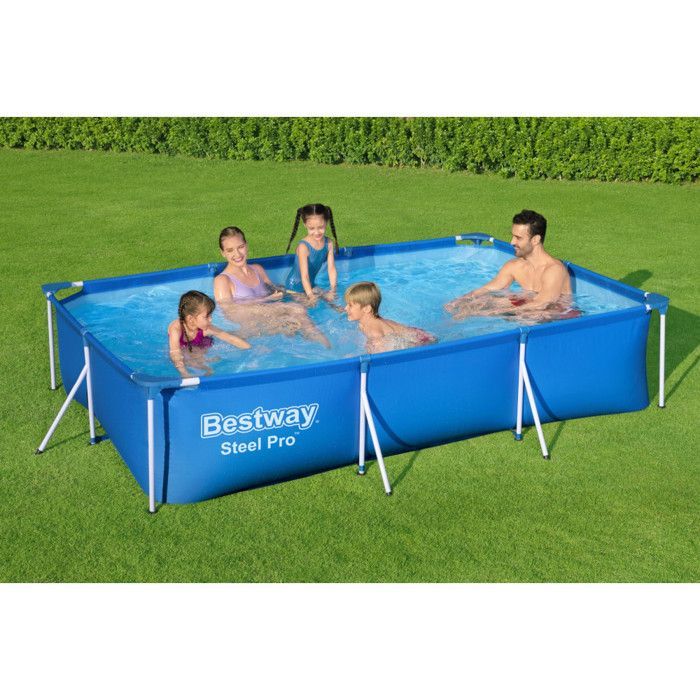 Piscina Tubular Acima do Solo BESTWAY - Steel Pro™ - 300 x 201 x 66 cm - Retangular