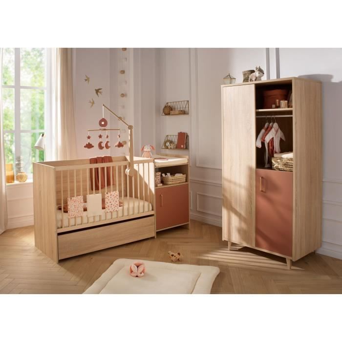 Cama convertible - 120 x 60 cm - Se convierte a 90 x 190 cm - CHARLIE - SAUTHON - Terracota