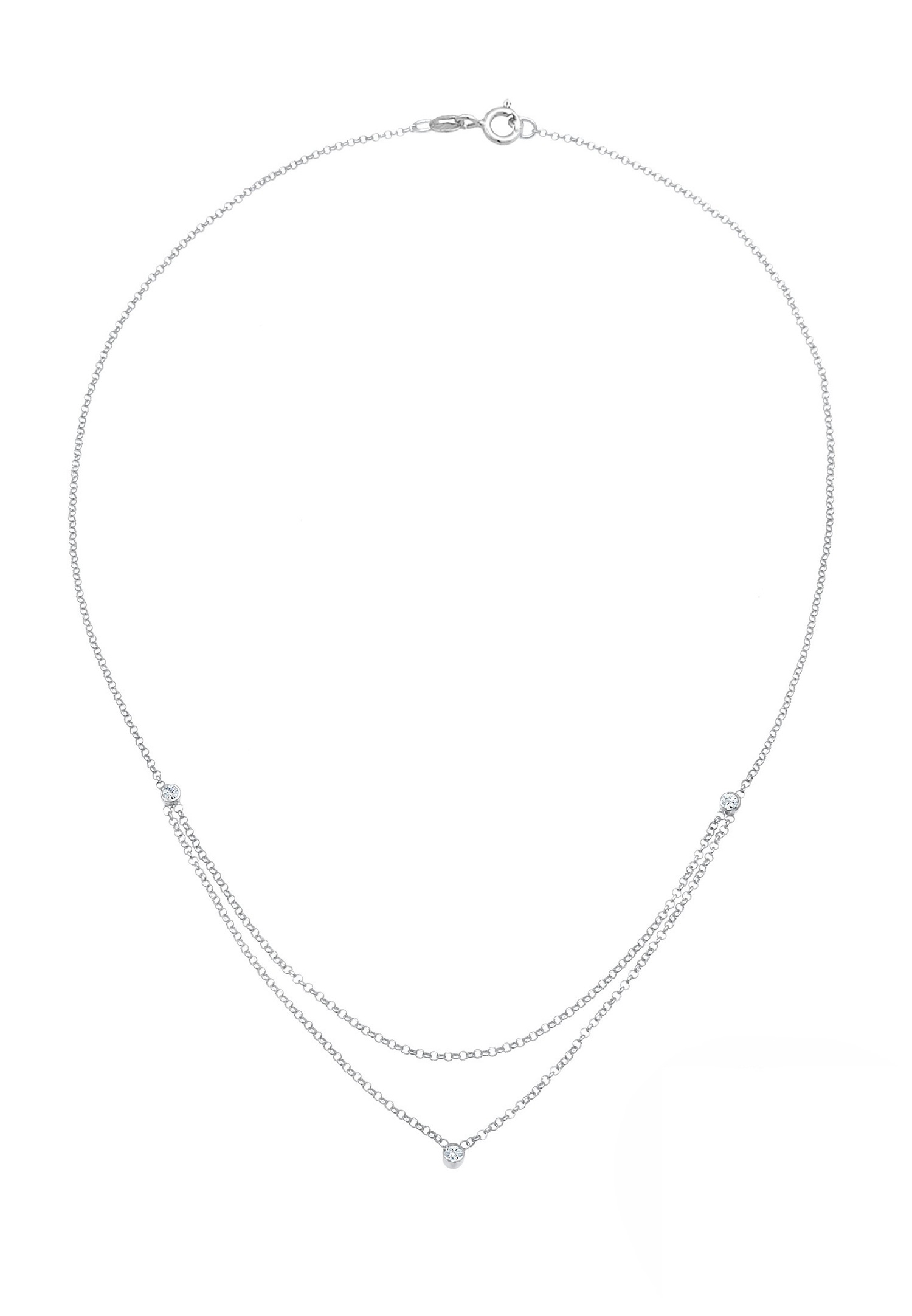 Elli Femmes Basique Couches Look avec Cristaux en Argent Sterling 925