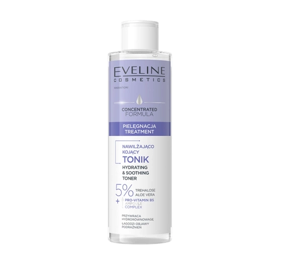 Eveline Cosmetics nawilżająco-kojący tonik z aloesem, trehalozą i prowitaminą B5 200 ml