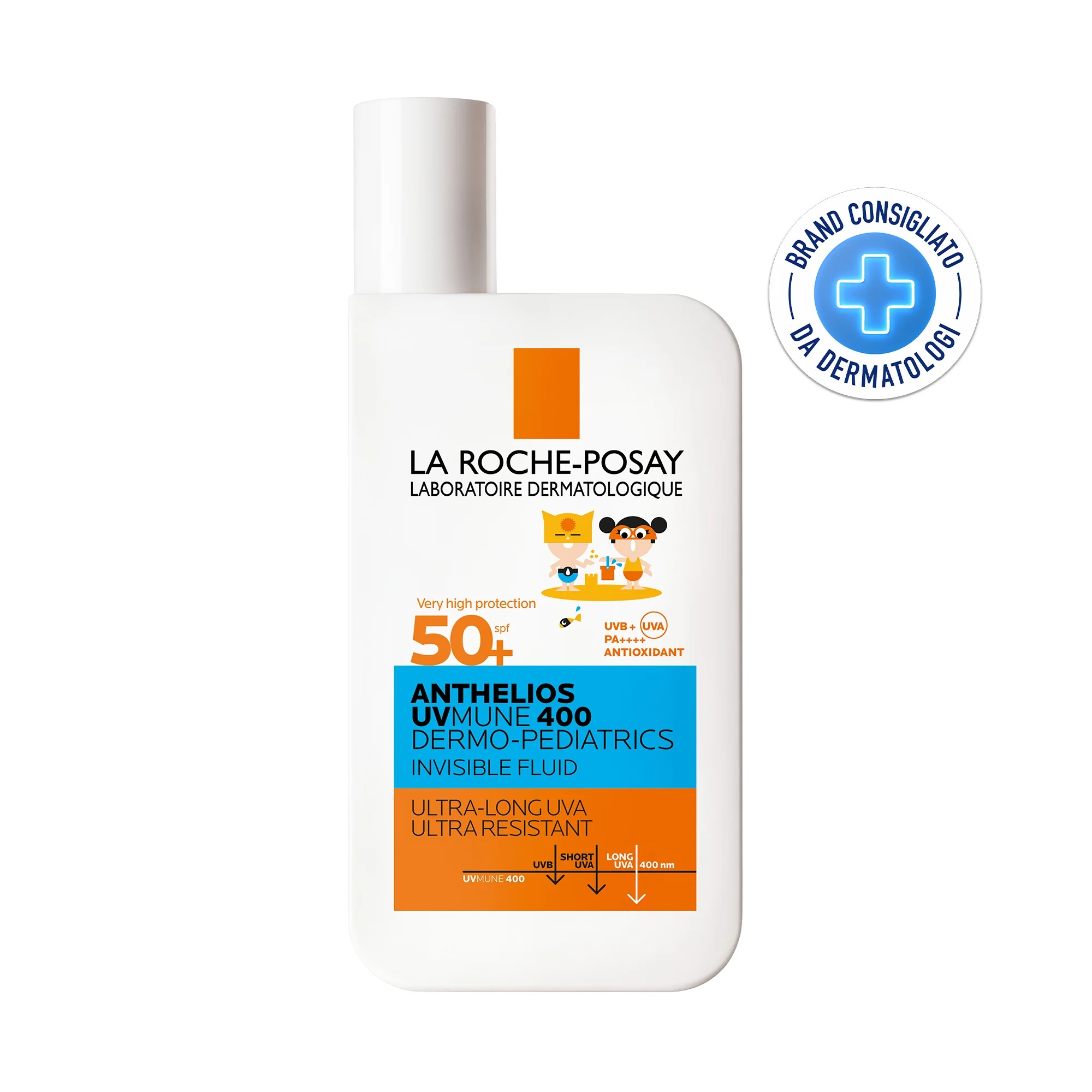 LA ROCHE POSAY La Roche Posay Anthelios Fluido Uvmune Dp 50+ 50 ml Zonnebrandcrème voor kinderen, geschikt voor de gevoelige en atopische huid.