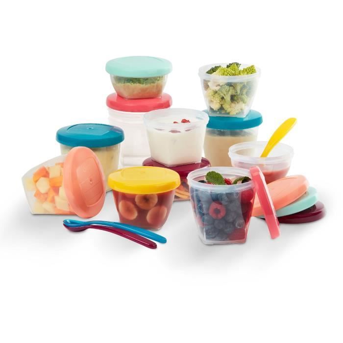 BABYMOOV Babybols Kit XXL MultiSet 12 contenitori per alimenti + 3 cucchiai morbidi