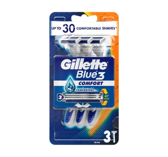 Gillette Blue 3 Comfort jednorazowe maszynki do golenia dla mężczyzn 3 sztuki