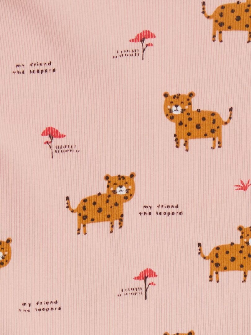 Pyjamaset bestaande uit T-shirt en short - 2-delig - ROZE