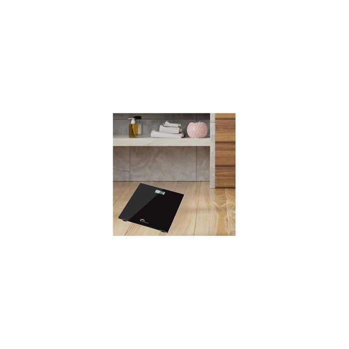Balanza electrónica de baño LITTLE BALANCE de 160 kg, negra - Graduación de 100 g - Plataforma de 29 x 28 cm - Pantalla LCD de 73 mm