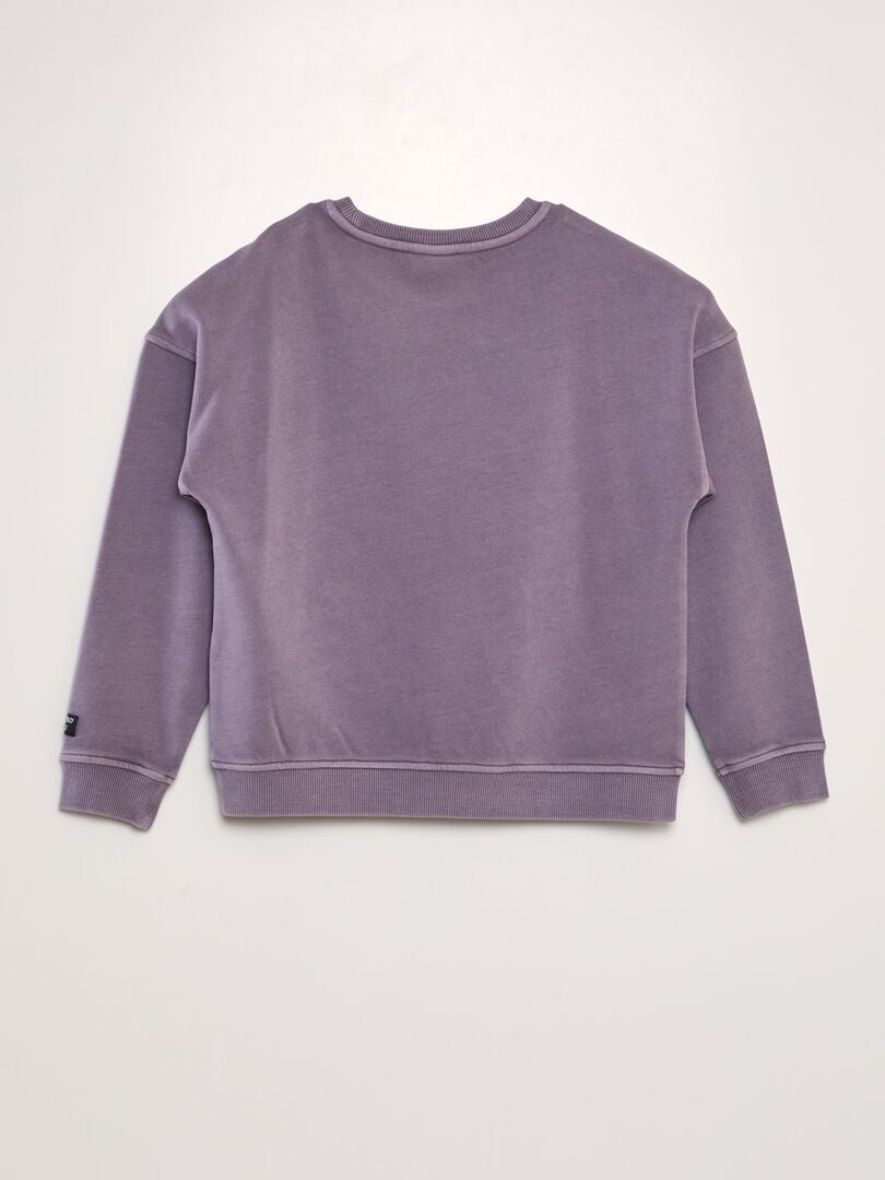 Sudadera polar con bolsillo tipo canguro - MORADA