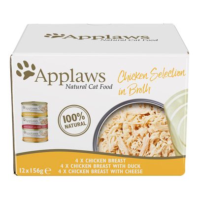 Applaws Adult Mischpackung Katzenfutter in Brühe, 12 x 156 g