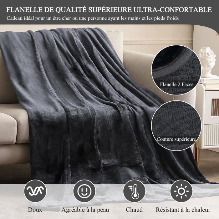 Manta eléctrica COSTWAY de 162 x 131,5 cm, temporizador de 9 horas, apagado automático, 9 niveles de calor, controlador de franela gris.