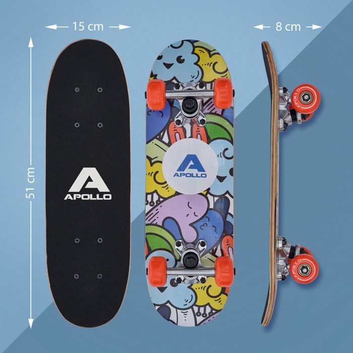 Skate infantil - Fofinho - 50,8 cm x 15,2 cm - Apollo