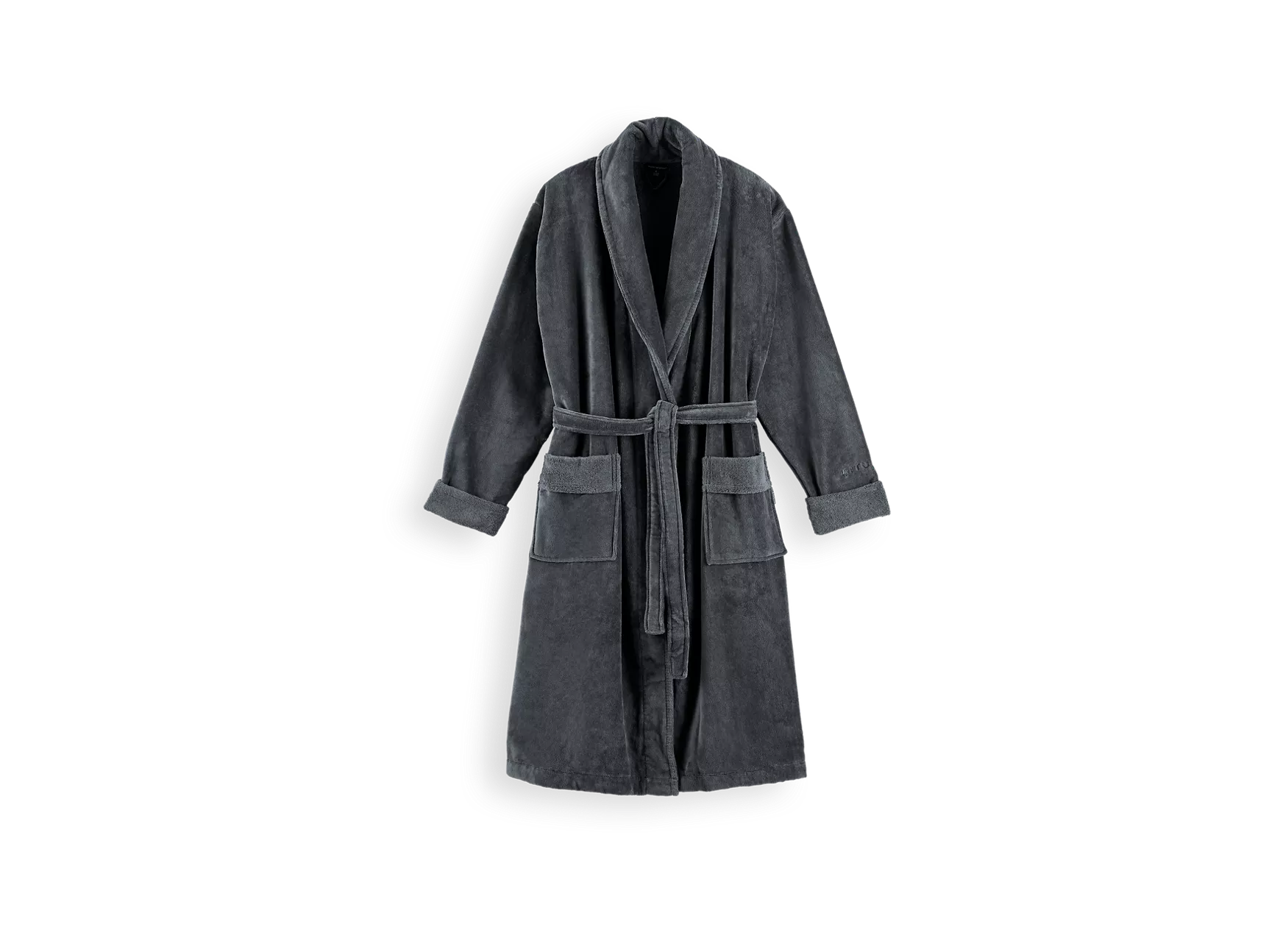 Bata de baño de algodón supersuave para hombre, color gris carbón.