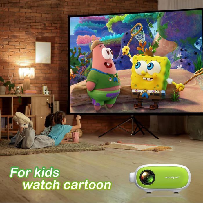 Videoprojecteur Portable Pour Enfants, Cadeau Pour Regarder Des Dessins Animés/Films, Image 137 Pouces, 480P, Compatible Tv[XV114]