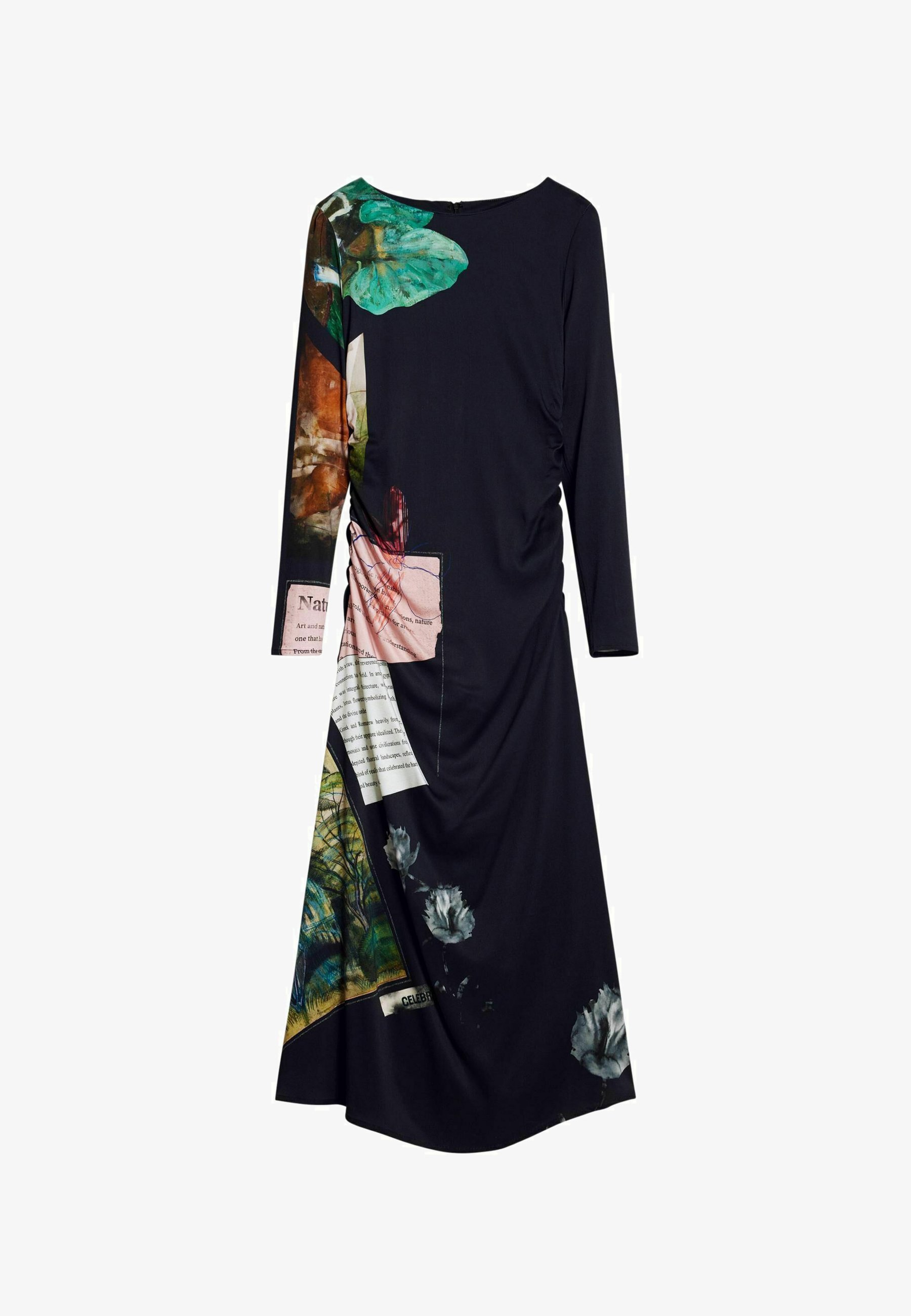 Desigual COLLAGE ASYMMETRISCH - Maxi-jurk - zwart
