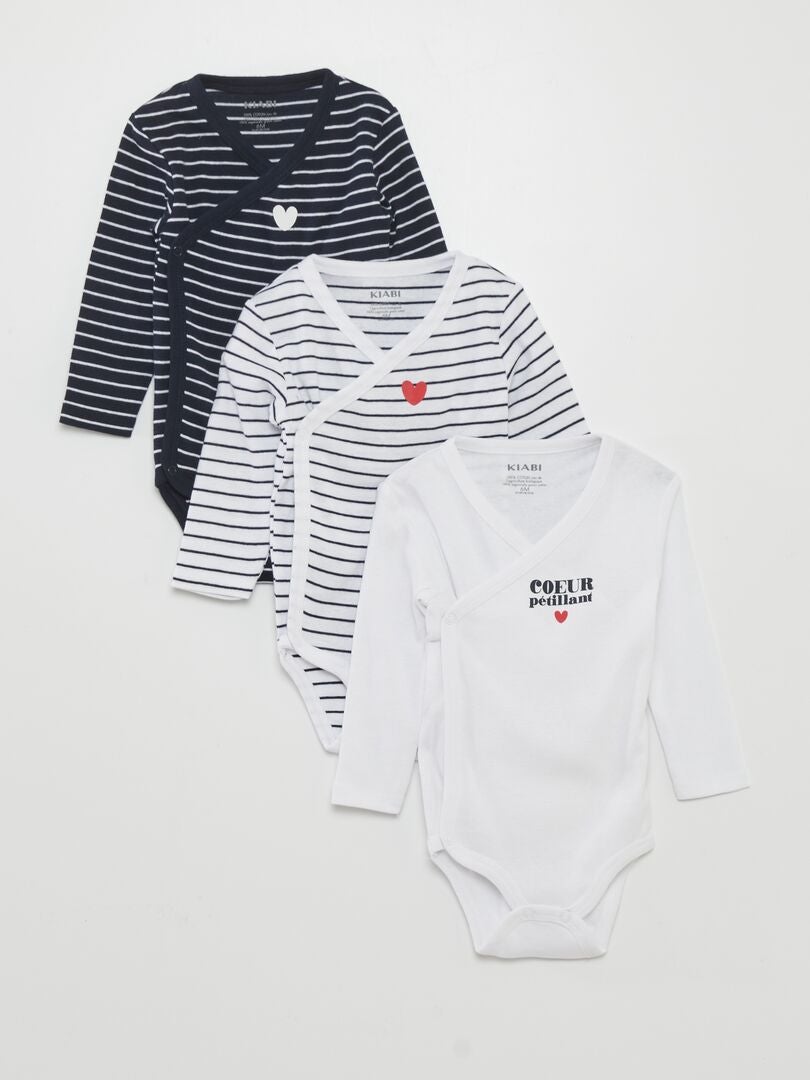 Conjunto de 3 bodys estampados - BLANCO