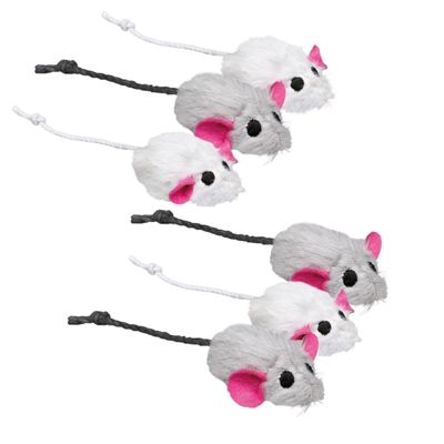 Ratones de peluche Trixie Toy, paquete de 6