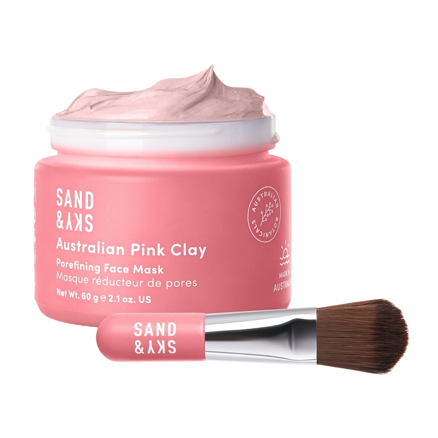 Glinena maska Sand & Sky z avstralsko rožnato glino za čiščenje por – 60 g